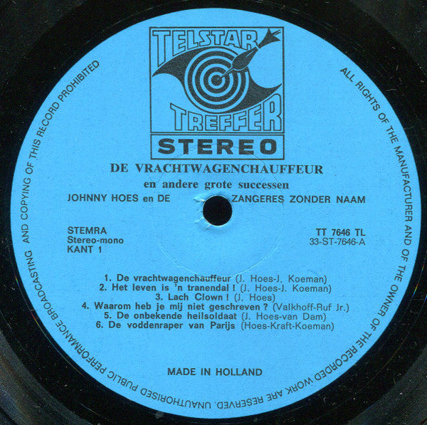 Johnny En Mary*, Zangeres Zonder Naam : De Vrachtwagenchauffeur En Andere Successen (LP, Album)