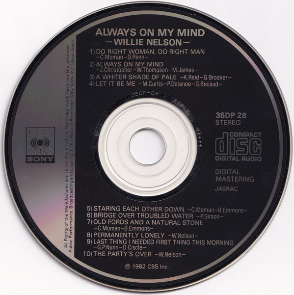 Willie Nelson : Always On My Mind (CD, Album)