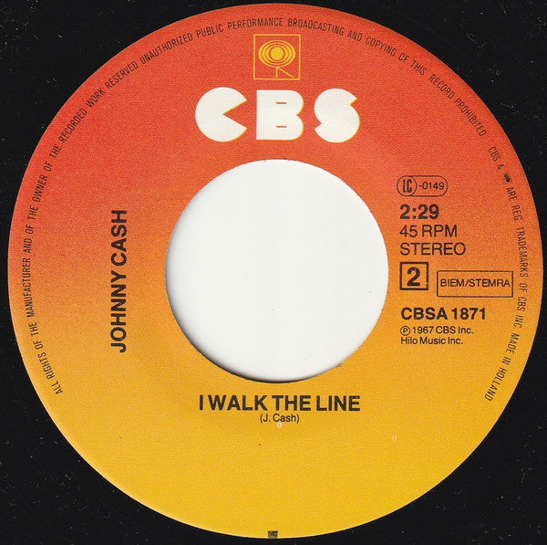 Johnny Cash : San Quentin / I Walk The Line (7")