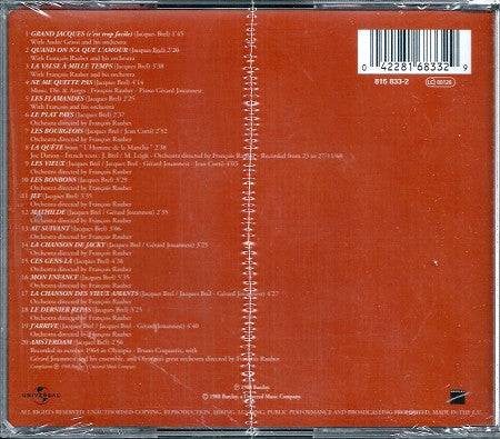 Jacques Brel : Quinze Ans D'Amour (Best Of) (CD, Comp, RE)