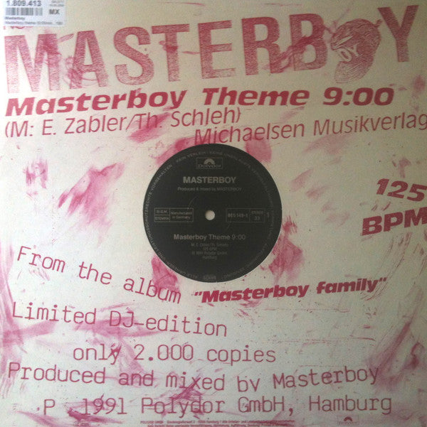 Masterboy : Masterboy Theme (12", S/Sided, Ltd)