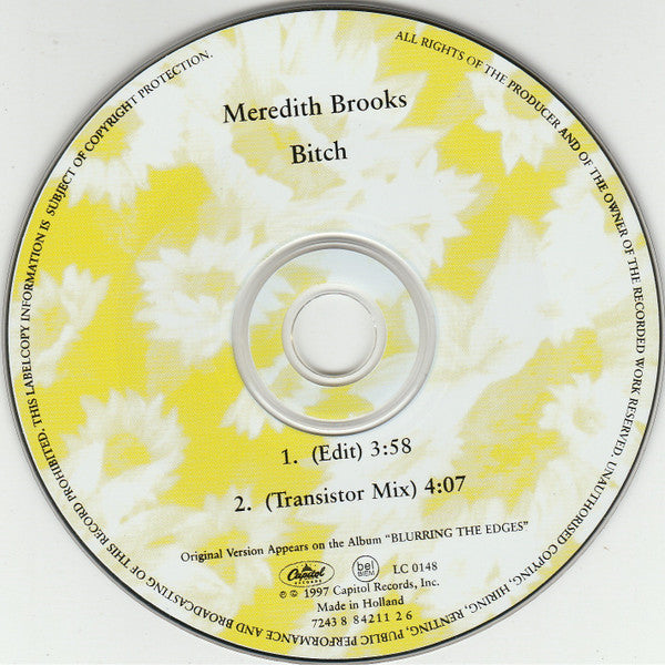 Meredith Brooks : Bitch (CD, Single, Car)