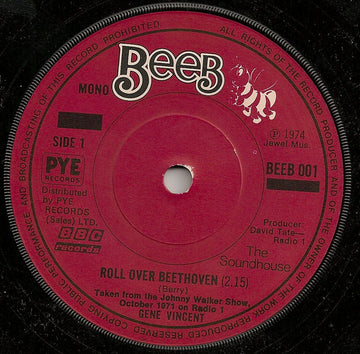 Gene Vincent : Roll Over Beethoven  (7", Mono, RE, Pap)