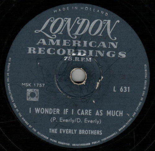 Everly Brothers : Bye Bye Love / I Wonder If I Care As Much (Shellac, 10")