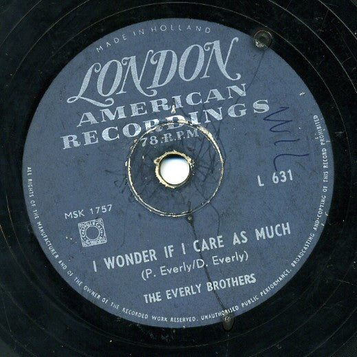 Everly Brothers : Bye Bye Love / I Wonder If I Care As Much (Shellac, 10")