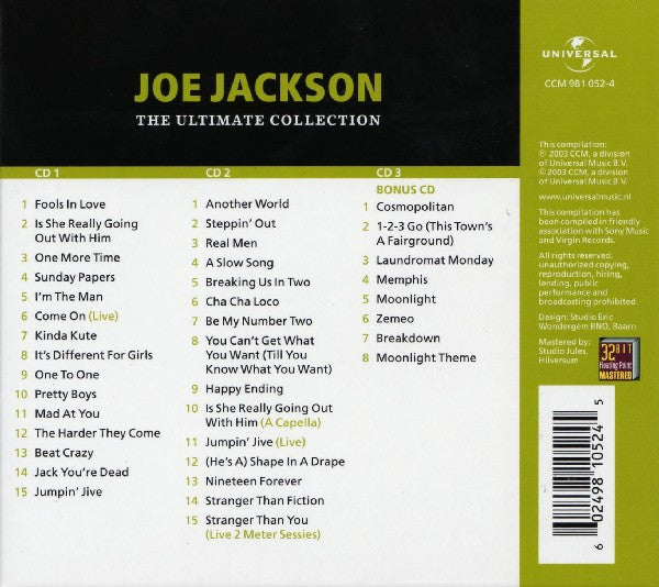 Joe Jackson : The Ultimate Collection (3xCD, Album, Comp, RM)