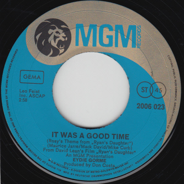 Eydie Gormé : It Was A Good Time (7", Single)