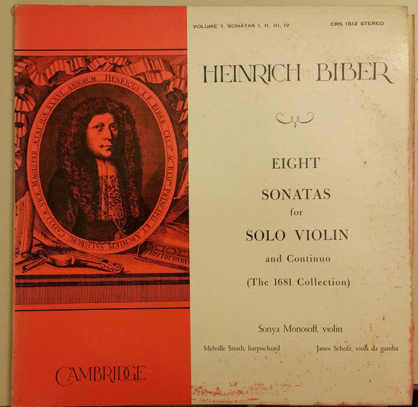 Heinrich Ignaz Franz Biber : Eight Sonatas For Solo Violin And Continuo (the 1681 Collection) (LP)