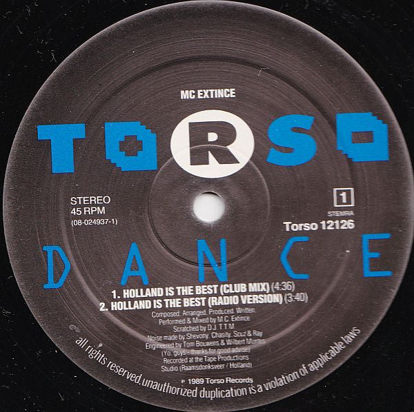 Extince : Holland Is The Best (12", Maxi)