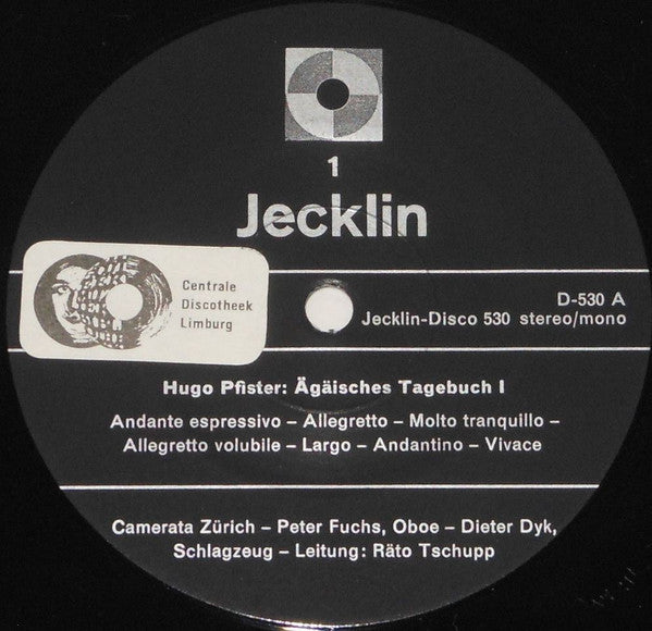 Hugo Pfister − Camerata Zürich, Räto Tschupp, Stalder-Quintett, Zürich : Ägäisches Tagebuch / Ottobeuren-Quintett (LP)