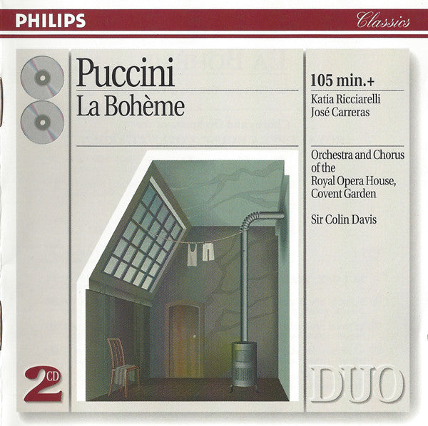 Giacomo Puccini, Katia Ricciarelli • José Carreras • Ashley Putnam • Ingvar Wixell • Håkan Hagegård • Robert Lloyd (4), Royal Opera House, Covent Garden, Sir Colin Davis : La Bohème (2xCD, RM)