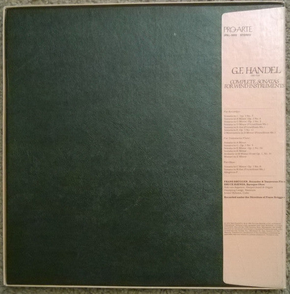 Georg Friedrich Händel : Complete Sonatas For Wind Instruments (3xLP + Box)