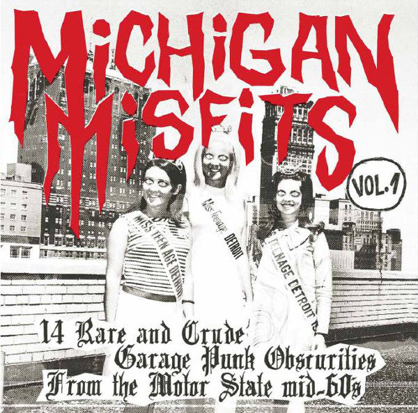 Various : Michigan Misfits Vol. 1 (14 Rare And Crude Garage Punk Obscurities From The Motor State Mid-60's) (LP, Comp, Ltd)