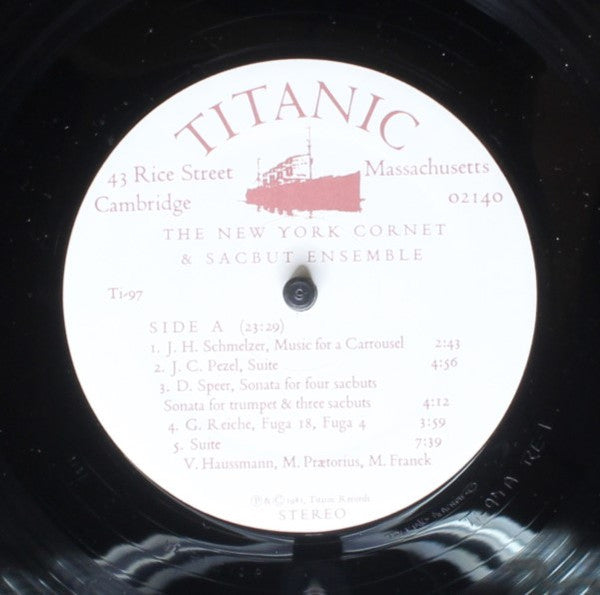 The New York Cornet & Sacbut Ensemble : German Brass Music, 1500-1700 (LP)