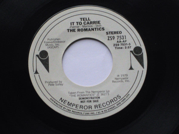 The Romantics : Tell It To Carrie (7", Single, Promo)