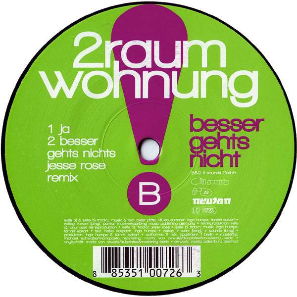 2raumwohnung : Besser Gehts Nicht (12")