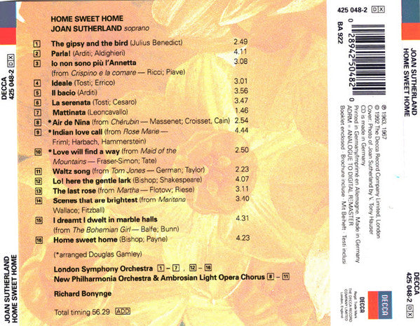 Joan Sutherland : Home Sweet Home (CD, Album)