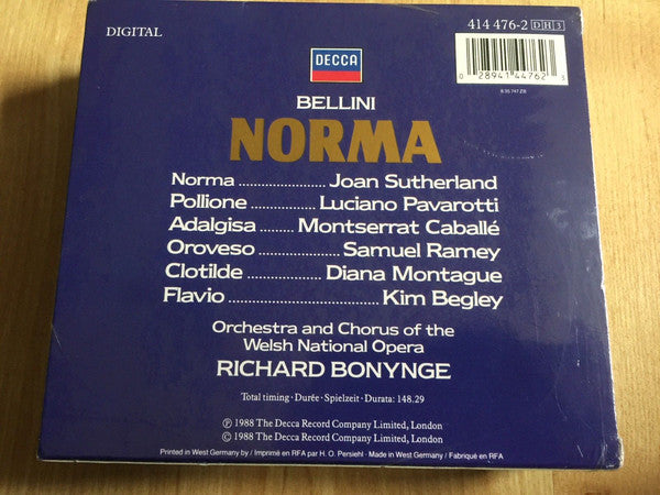 Bellini* / Sutherland* • Pavarotti* • Caballé* • Ramey* • Orchestra* And Chorus Of The Welsh National Opera*, Bonynge* : Norma (3xCD, Album + Box, Sli)
