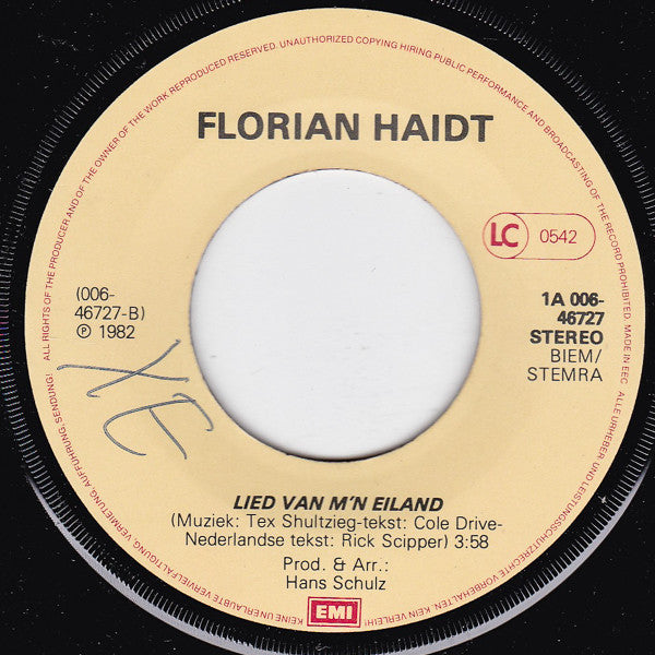 Florian Haidt : Rode Rozen, Rode Lippen, Rode Wijn (7", Single)