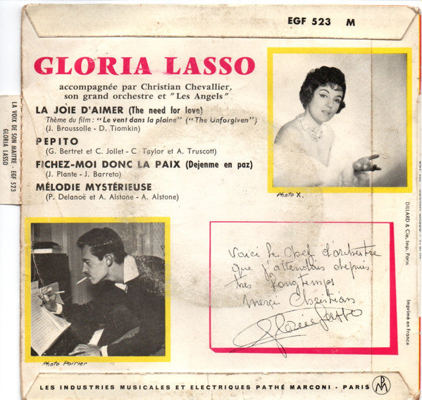 Gloria Lasso : La Joie D'aimer (7", EP)