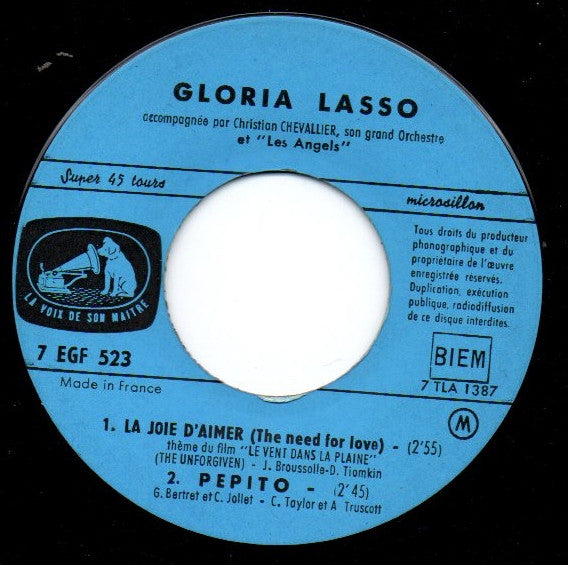 Gloria Lasso : La Joie D'aimer (7", EP)