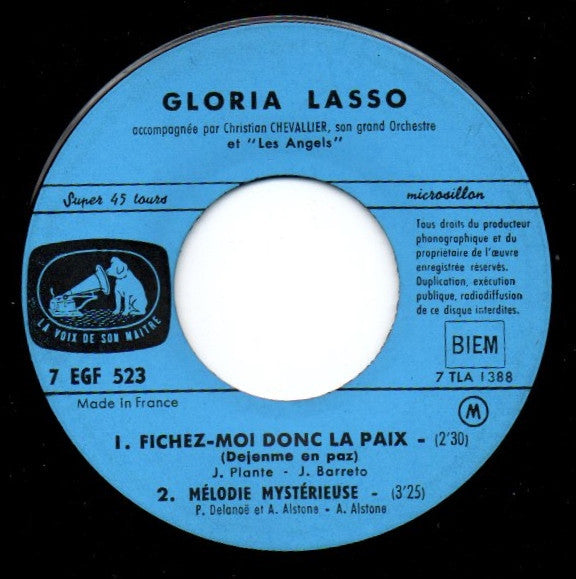 Gloria Lasso : La Joie D'aimer (7", EP)
