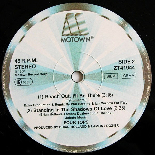 Four Tops : Reach Out I'll Be There ('88 Remix) (12", Single)