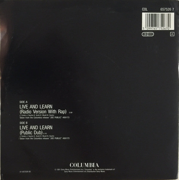 Joe Public : Live And Learn (7", Single)