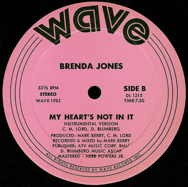 Brenda Jones : My Heart's Not In It (12")