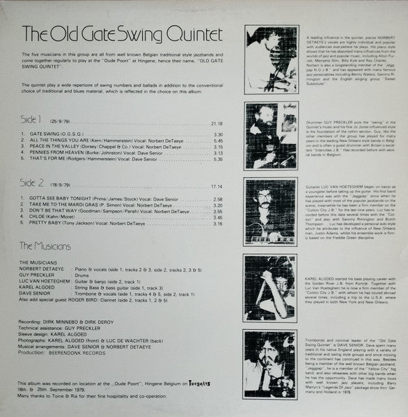 The Old Gate Swing Quintet : The Old Gate Swing Quintet (LP, Album)