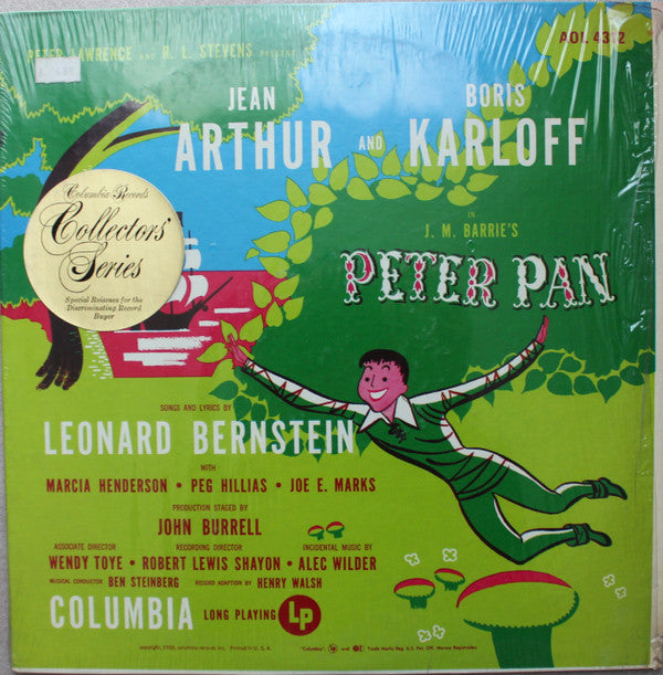 J. M. Barrie* - Jean Arthur And Boris Karloff Songs And Lyrics By Leonard Bernstein : J. M. Barrie's Peter Pan (LP, Album, RE)