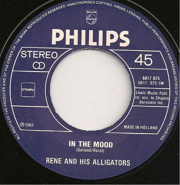 René And His Alligators / Peter Blanker Consort : In The Mood / Laat M'n Zonnebril Zitten (7", Single)