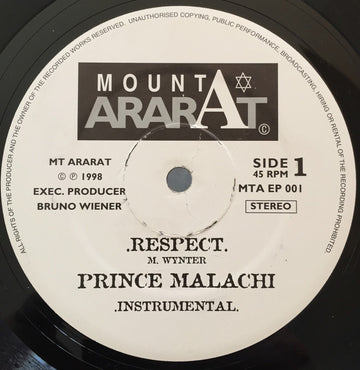 Prince Malachi : Respect / Leave It To Jah (12")