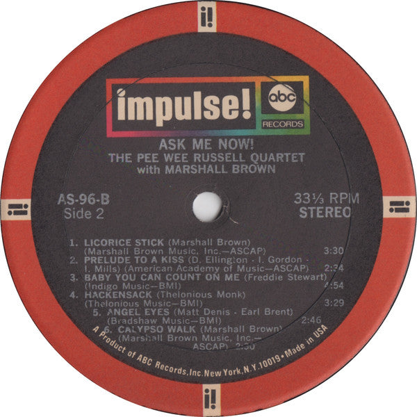 Pee Wee Russell Quartet with Marshall Brown : Ask Me Now! (LP, Album, RE, Gat)