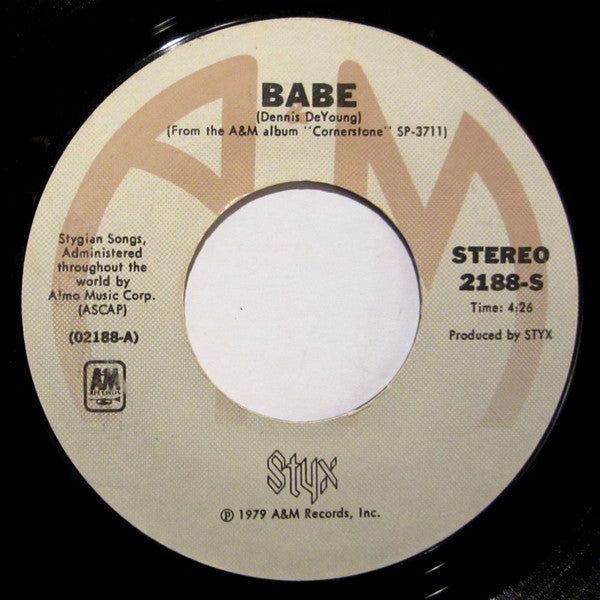 Styx : Babe (7", Single, Styrene, Pit)