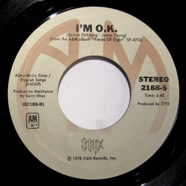 Styx : Babe (7", Single, Styrene, Pit)