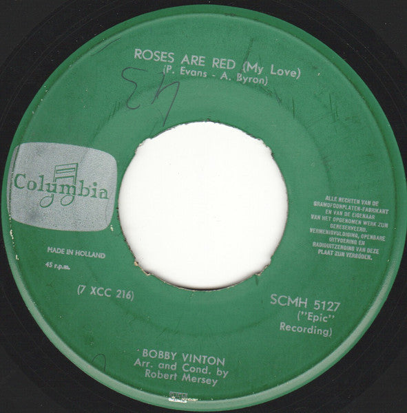 Bobby Vinton : Roses Are Red (7", Single)