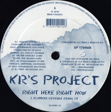 KR's Project : Right Here Right Now (12")