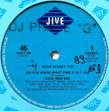 Kool Moe Dee : Rock Steady / Do You Know What Time It Is? (12", Single)