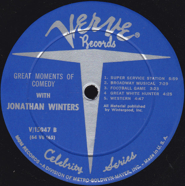 Jonathan Winters : Great Moments Of Comedy With Jonathan Winters (LP, Album, Comp, Mono)