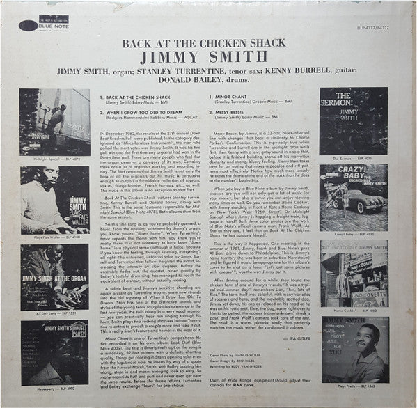 Jimmy Smith : Back At The Chicken Shack (LP, Album)