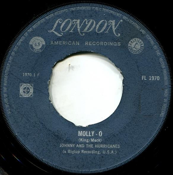 Johnny And The Hurricanes : Molly-O / You Are My Sunshine (7", Single)