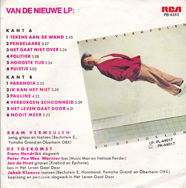 Bram Vermeulen En De Toekomst : Pauline (7", Single)