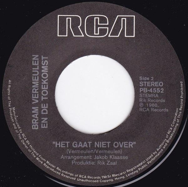 Bram Vermeulen En De Toekomst : Pauline (7", Single)