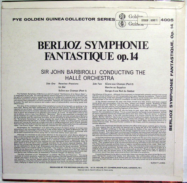 Hector Berlioz, Sir John Barbirolli, Hallé Orchestra : Berlioz Symphonie Fantastique Op. 14 (LP)