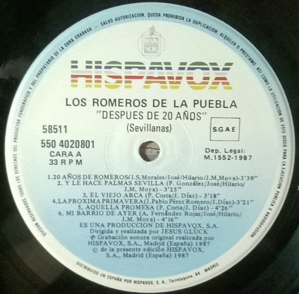 Los Romeros De La Puebla : Despues De 20 Años (LP, Album)