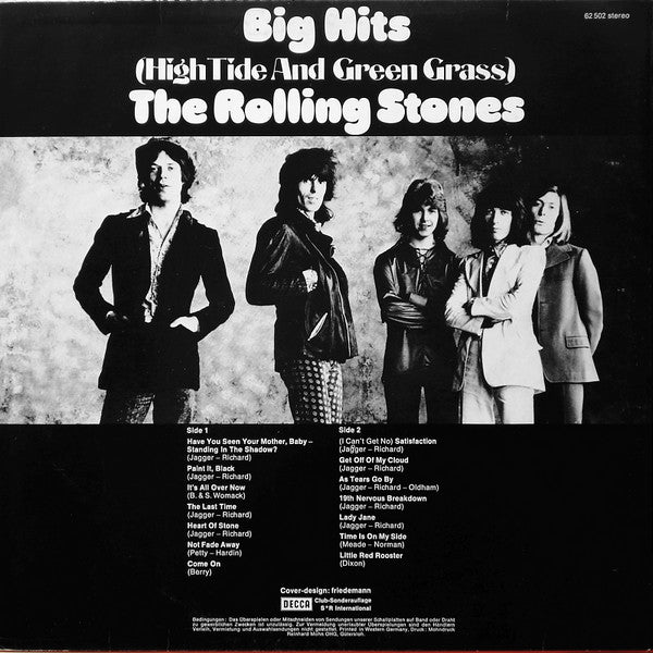 The Rolling Stones : Big Hits (High Tide And Green Grass) (LP, Comp, Club, RE)
