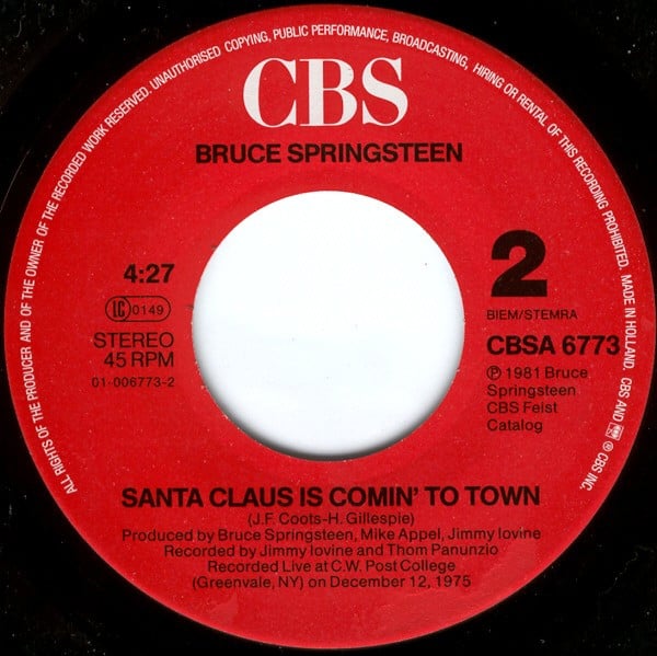 Bruce Springsteen : My Hometown (7", Single)