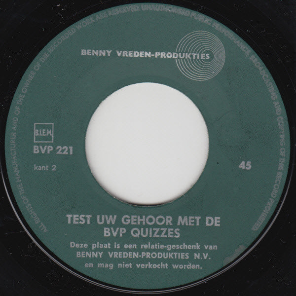 BVP Studio Orkest : Jingle Time (7", Promo)