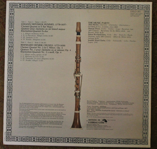 Hummel*, Crusell* / The Music Party : Clarinet Quartet / Clarinet Quartet No.2 (LP)